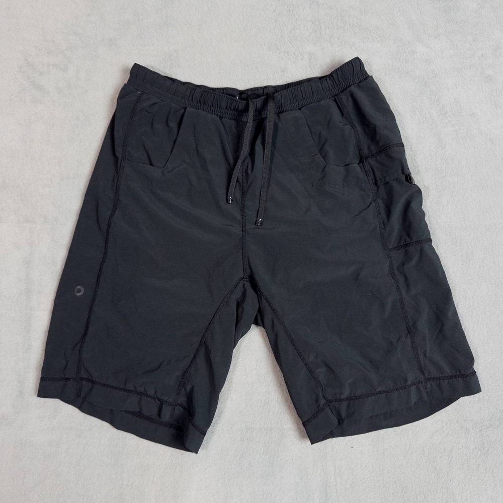 Lululemon Athletic Shorts Mens S Black Pockets Drawstring ABCD01